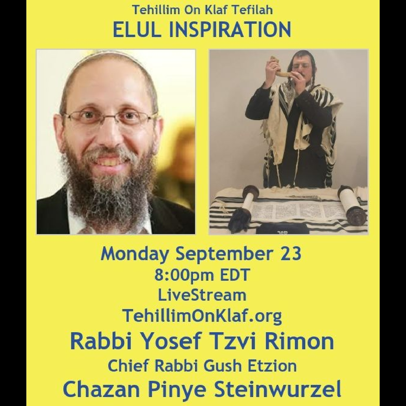 Rabbi Yosef Tzvi Rimon, Elul Chizuk TehillimOnKlaf.org