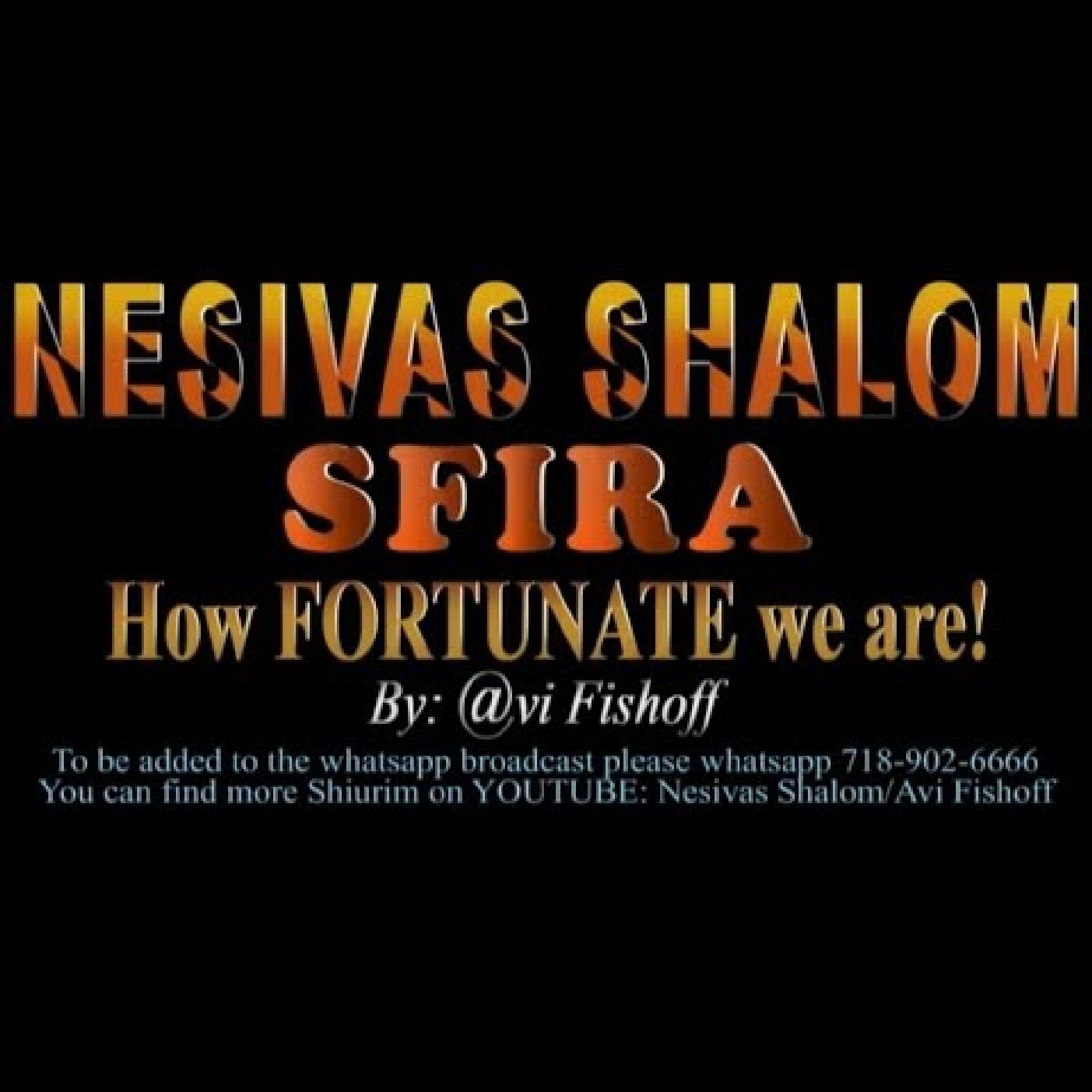 Why are we so fortunate? Ashreichem Yisrael!!